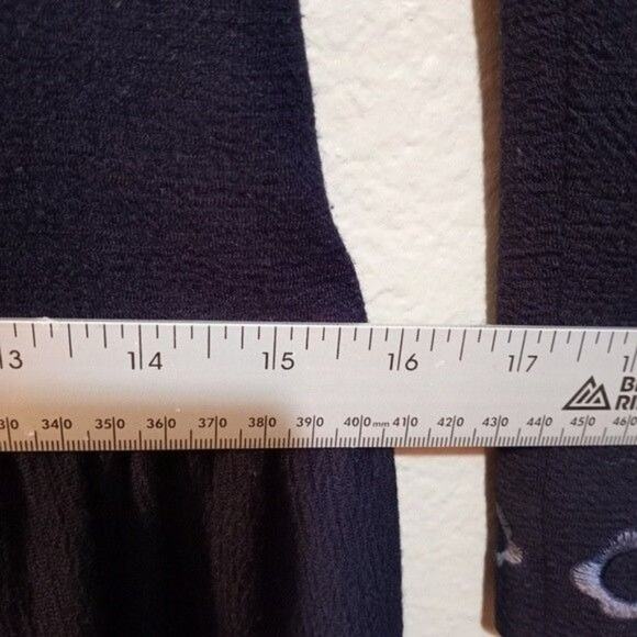 Young Woo Blue Asymmetrical Embroidered Collar Coat Dress XS - Picture 13 of 15